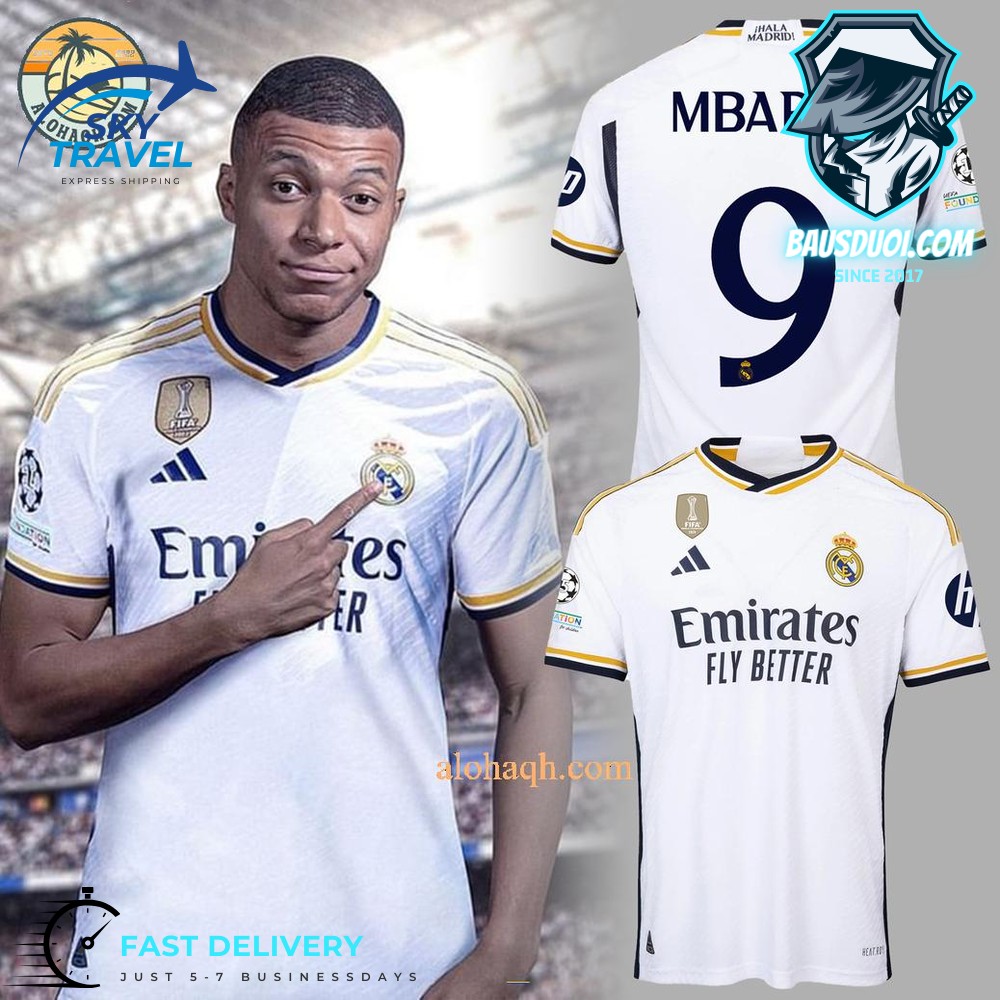 Kylian Mbappe Real Madrid Welcome Football Jersey - Bausduoi