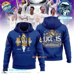 Real Madrid 2024 We Are The Champions Of Europe 15 Will Be Ours Blue Hoodie