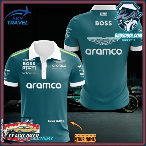 Aston Martin Racing Team Custom Name Polo Shirt