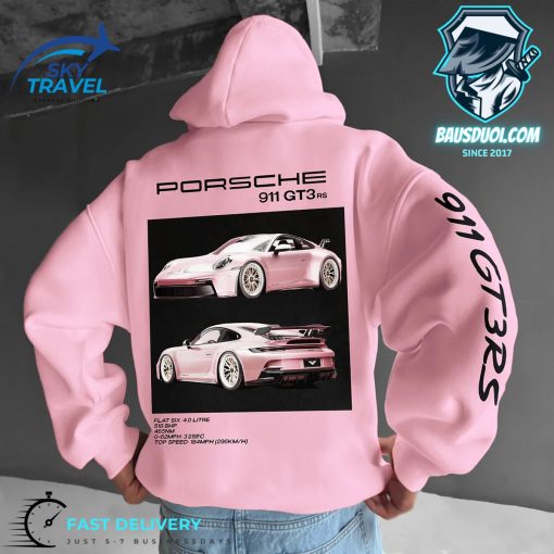 Unisex Oversized Porsche 911 GT3 RS Car Pink Hoodie