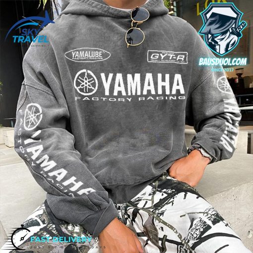 Vintage Yamaha Factory Racing Grey Hoodie