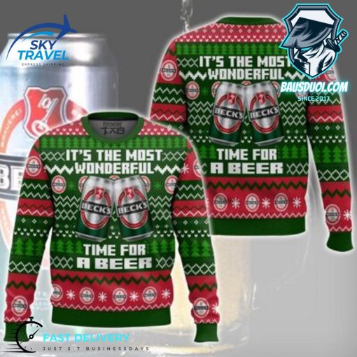Becks Its the Most Wonderful time for a Beer Ugly Sweater