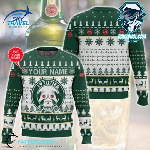 Custom Name Jameson Titties Funny Ugly Sweater