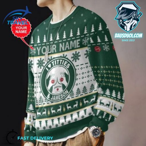 Custom Name Jameson Titties Funny Ugly Sweater