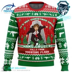 Hans Gruber Fall Nakatomi Plaza Die Hard Ugly Christmas Sweater