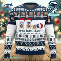 Miller Lite Drink Drank Drunk Ugly Sweater