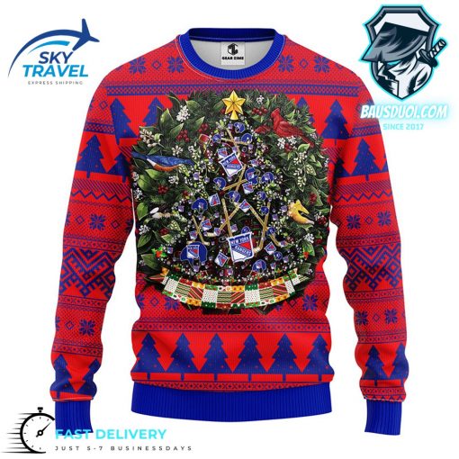 New York Rangers Tree Ball Ugly Christmas Sweater