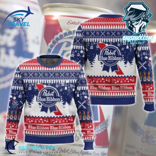 Pabst Blue Ribbon Ugly Sweater