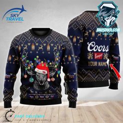 Personalized Reindeer Coors Banquet Christmas Ugly Sweater