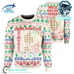 Swipe Right For Hawaii Ugly Christmas Sweater Jumper