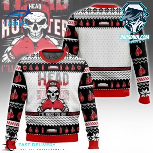 Boxing Head Hunter Ugly Sweater