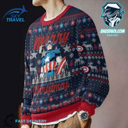 Captain American Christmas Ugly Sweater