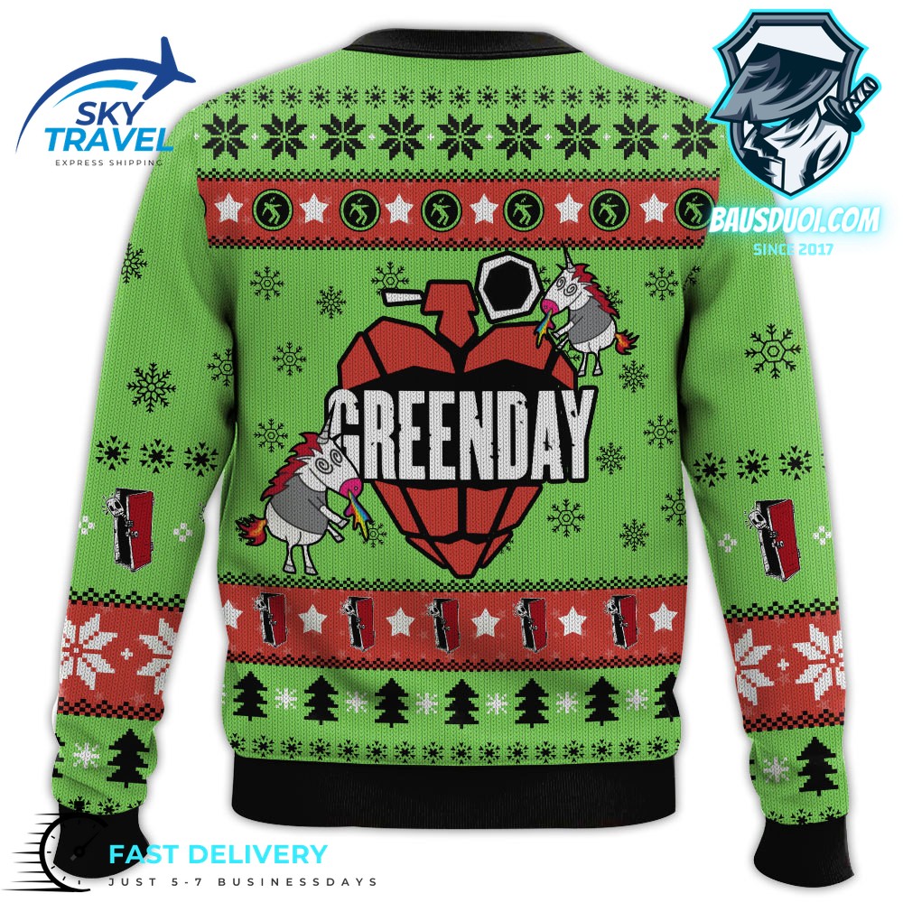 Green day ugly christmas sweater hotsell