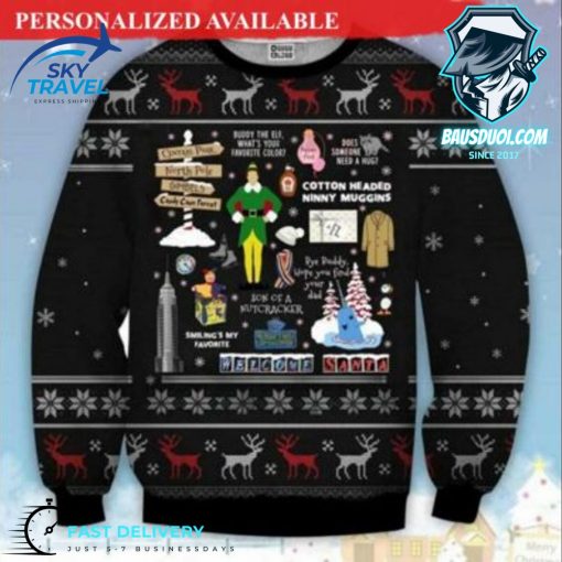 Welcome Santa Xmas Elf Noel Ugly Christmas Sweater