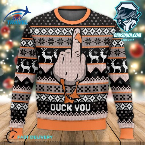 Duck You Funny Christmas Sweater